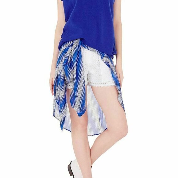 Sass and Bide Mini Eyelet Shorts Womens 6 White High Rise Cotton Tailored Summer - Picture 7 of 9